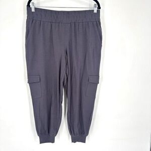AnyBody Charcoal Gray Cargo Jogger Pants